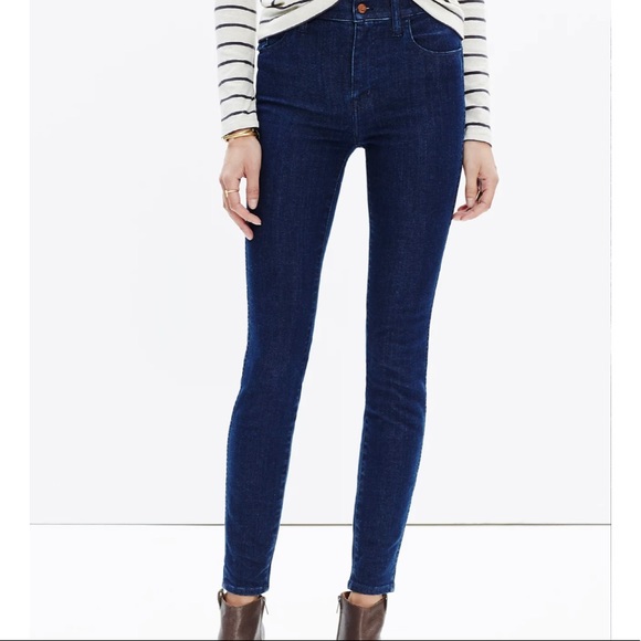 Madewell 10 Inch High Riser Skinny Skinny -Lydia Dark Wash Size 25 - Picture 1 of 13